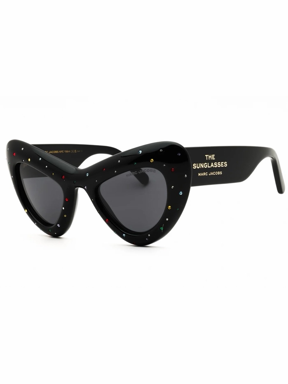 New Marc Jacobs MARC798/SSTR 0807IR Black Cat-Eye Sunglasses Authentic